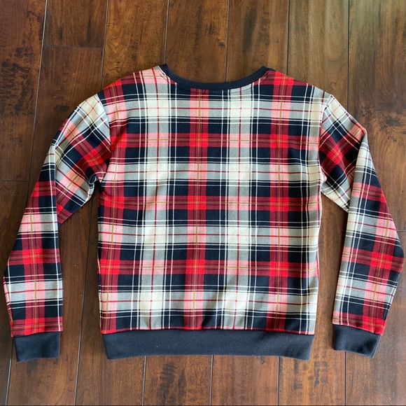 Forever 21 Red Black Plaid Pullover Sweatshirt - Picture 3 of 4